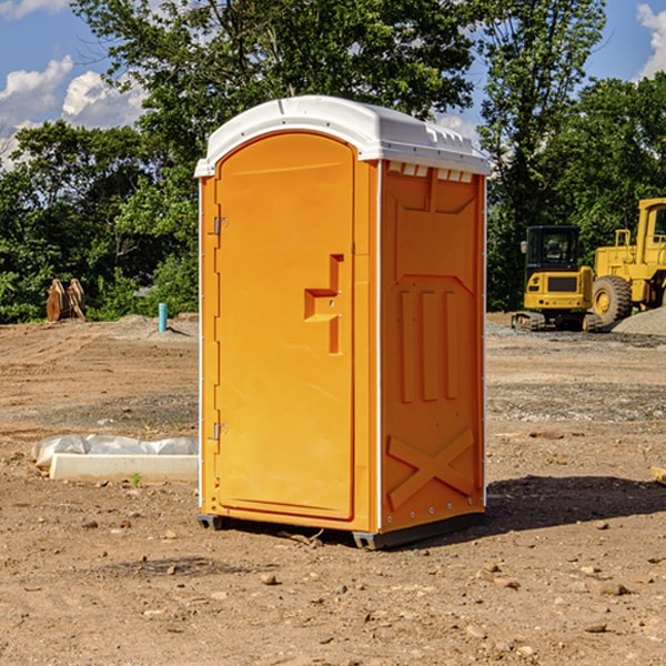 how often are the portable restrooms cleaned and serviced during a rental period in Gilmore MD